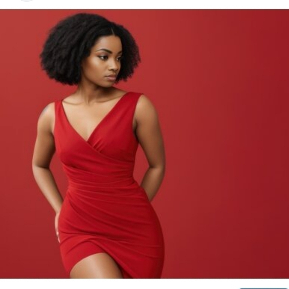 Babyboo Red Ruched Minidress Cut Out Back Size 6